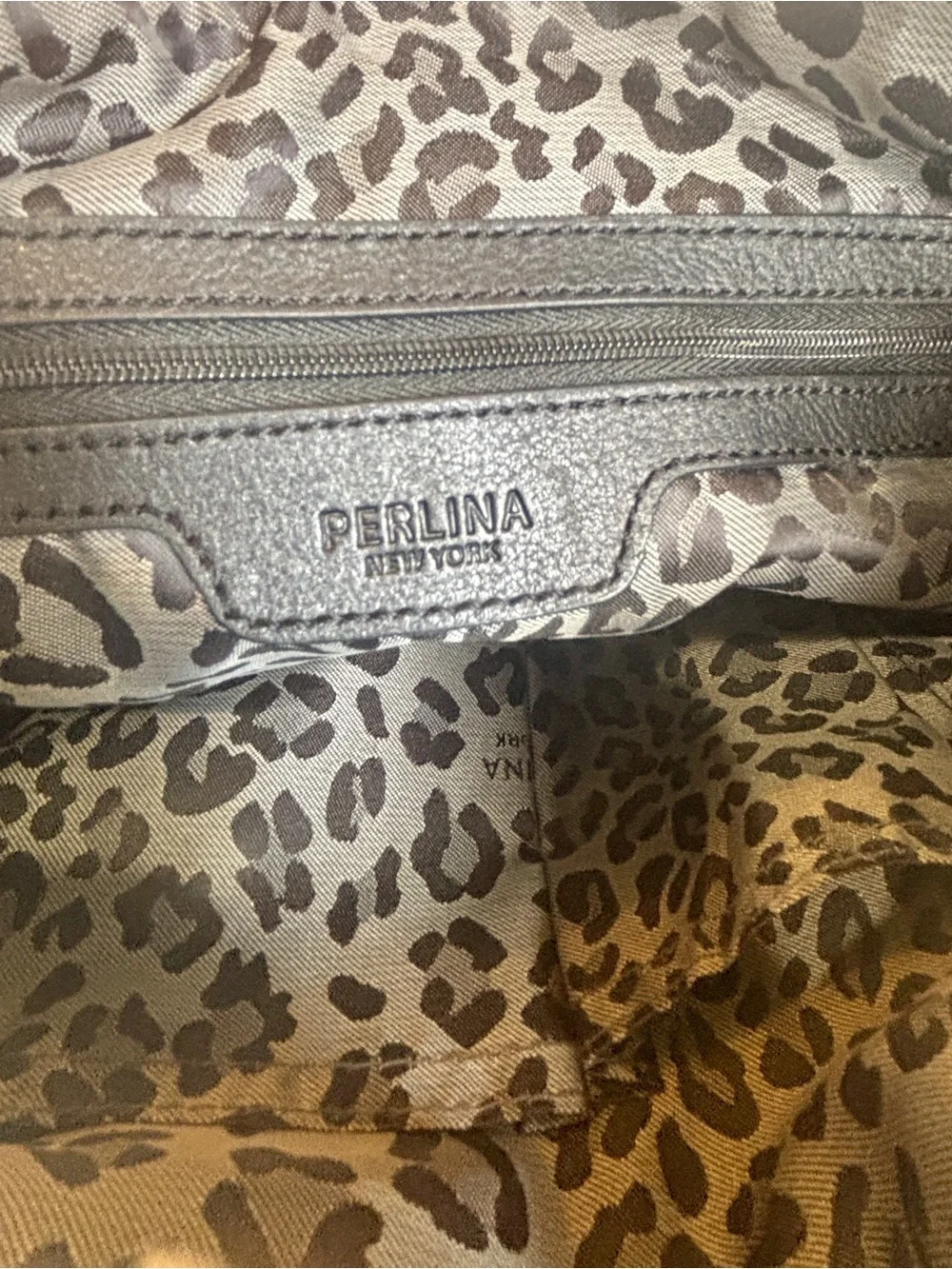 Perlina black, leather hobo Crossbody bag, gold chain detail excellent condition